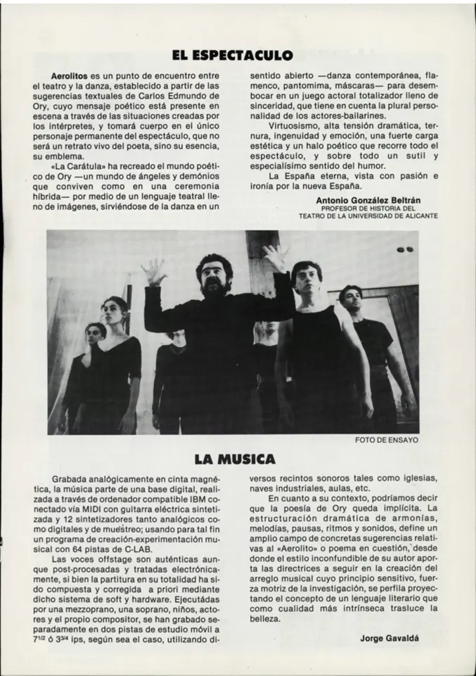 El espectáculo y la música